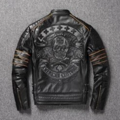 American Custom (Skull Leather Jacket)(American Custom Skull Leather Jacket) -Crewskull american custom skull leather jacket 245