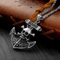 Anchor Skull Necklace "Sailor"(Anchor Skull Necklace Sailor) -Crewskull anchor skull necklace sailor 179