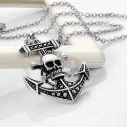 Anchor Skull Necklace "Sailor"(Anchor Skull Necklace Sailor) -Crewskull anchor skull necklace sailor 650