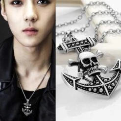 Anchor Skull Necklace "Sailor"(Anchor Skull Necklace Sailor) -Crewskull anchor skull necklace sailor 779