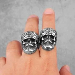 Bandana Beard Skull Ring(Bandana Beard Skull Ring) -Crewskull bandana beard skull ring 357
