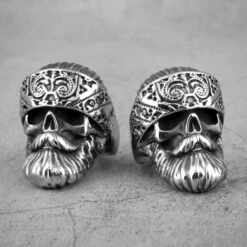 Bandana Beard Skull Ring(Bandana Beard Skull Ring) -Crewskull bandana beard skull ring 511