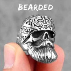 Bandana Beard Skull Ring(Bandana Beard Skull Ring) -Crewskull bandana beard skull ring 852