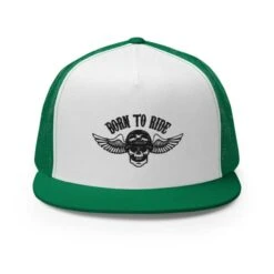 Biker Skull Trucker Hat(Biker Skull Trucker Hat) -Crewskull biker skull trucker hat 485