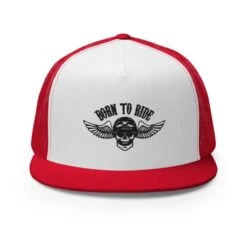 Biker Skull Trucker Hat(Biker Skull Trucker Hat) -Crewskull biker skull trucker hat 536