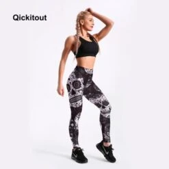 Black And White Sugar Skull Leggings(Black And White Sugar Skull Leggings) -Crewskull black and white sugar skull leggings 388