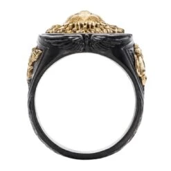 Black And Gold Lion Ring(Black And Gold Lion Ring) 9 Black And Gold Lion Ring(Black And Gold Lion Ring) -Crewskull black gold lion ring 181