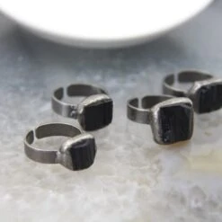 Black Quartz Ring(Black Quartz Ring) -Crewskull black quartz ring 595