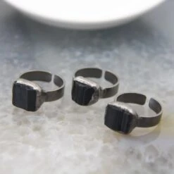 Black Quartz Ring(Black Quartz Ring) -Crewskull black quartz ring 979