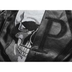 Bomber Skull Leather Jacket(Bomber Skull Leather Jacket) -Crewskull bomber skull leather jacket 338