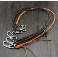 Braided Leather Wallet Chain(Braided Leather Wallet Chain) -Crewskull braided leather wallet chain 482
