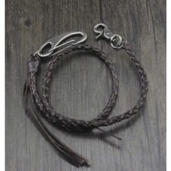 Braided Leather Wallet Chain(Braided Leather Wallet Chain) -Crewskull braided leather wallet chain 918
