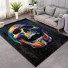 Vibrant Colorful Skull Carpet - Modern 100% Polyester, Easy To Clean(Vibrant Colorful Skull Carpet)
