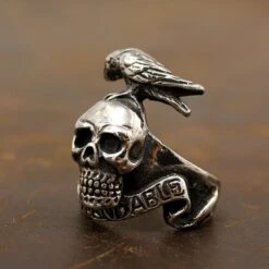 Stainless Steel Crow Skull Ring - Gothic Biker Jewelry(Stainless Steel Crow Skull Ring) -Crewskull crow skull ring 486
