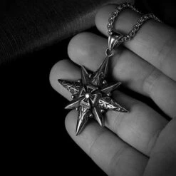 Eight Pointed Star Necklace(Eight Pointed Star Necklace) -Crewskull eight pointed star necklace 473