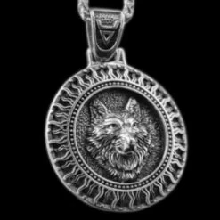 Fenrir Wolf Head Pendant(Fenrir Wolf Head Necklace) -Crewskull fenrir wolf head necklace 127