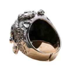 Gothic Silver Skull Head Ring(Gothic Silver Skull Head Ring) -Crewskull gothic silver skull ring 436