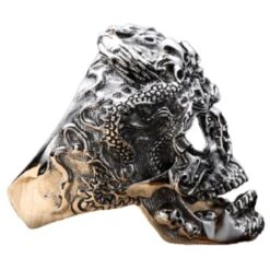 Gothic Silver Skull Head Ring(Gothic Silver Skull Head Ring) -Crewskull gothic silver skull ring 558
