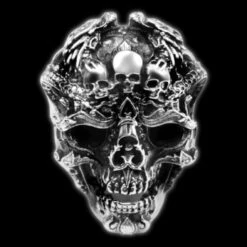 Gothic Silver Skull Head Ring(Gothic Silver Skull Head Ring)