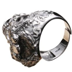 Gothic Silver Skull Head Ring(Gothic Silver Skull Head Ring) -Crewskull gothic silver skull ring 859