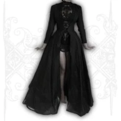 Gothic Victorian Dress - Elegant Floor-Length Satin Gown(Gothic Victorian Dress)