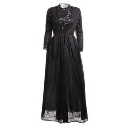 Gothic Victorian Dress - Elegant Floor-Length Satin Gown(Gothic Victorian Dress) 11 Gothic Victorian Dress - Elegant Floor-Length Satin Gown(Gothic Victorian Dress) -Crewskull gothic victorian dress 629