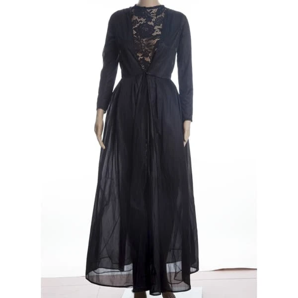 Gothic Victorian Dress - Elegant Floor-Length Satin Gown(Gothic Victorian Dress) 7 Gothic Victorian Dress - Elegant Floor-Length Satin Gown(Gothic Victorian Dress) - Image 5