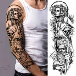 Greek Gods Skull Temporary Tattoo(Greek Gods Skull Temporary Tattoo)