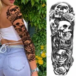 Lady Skull Temporary Tattoo(Lady Skull Temporary Tattoo)