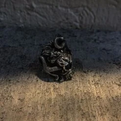 LION & SNAKE RING(Lion Snake Ring) -Crewskull lion snake ring 242