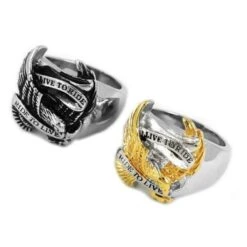 Live To Ride Biker Ring - High-quality Stainless Steel, Silver, Gold(Live To Ride Biker Ring High Quality Stainless Steel Silver Gold) -Crewskull live to ride biker ring 229