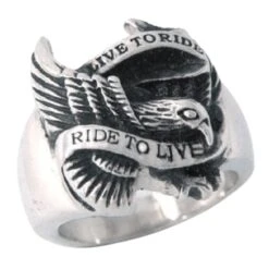 Live To Ride Biker Ring - High-quality Stainless Steel, Silver, Gold(Live To Ride Biker Ring High Quality Stainless Steel Silver Gold)