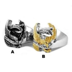 Live To Ride Biker Ring - High-quality Stainless Steel, Silver, Gold(Live To Ride Biker Ring High Quality Stainless Steel Silver Gold) -Crewskull live to ride biker ring 446