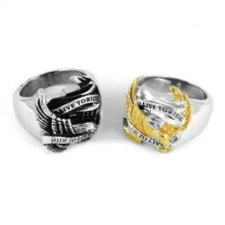 Live To Ride Biker Ring - High-quality Stainless Steel, Silver, Gold(Live To Ride Biker Ring High Quality Stainless Steel Silver Gold) -Crewskull live to ride biker ring 606