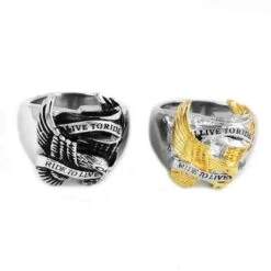 Live To Ride Biker Ring - High-quality Stainless Steel, Silver, Gold(Live To Ride Biker Ring High Quality Stainless Steel Silver Gold) -Crewskull live to ride biker ring 911