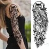 Owls & Skull Temporary Tattoo(Owls Skull Temporary Tattoo) -Crewskull owls skull temporary tattoo 880