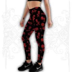 Red Skull Leggings(Plus Size Skull Leggings)