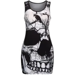 Printed Skull Dress(Cheap Skull Dresses) 12 Printed Skull Dress(Cheap Skull Dresses) -Crewskull printed skull dress 885