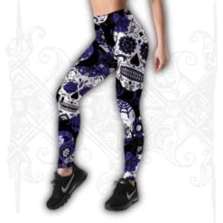Purple Sugar Skull Leggings(Purple Sugar Skull Leggings)