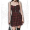 Red Gothic Dress(Gothic Plaid Dress)