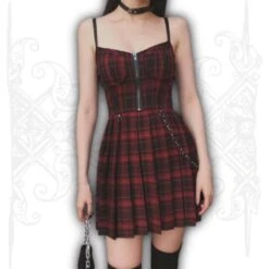 Red Gothic Dress(Gothic Plaid Dress)