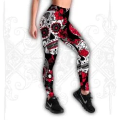 Red Sugar Skull Leggings(Red Sugar Skull Leggings)