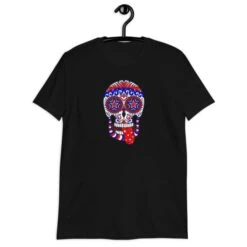 Red White And Blue Skull Shirt(Red White And Blue Skull Shirt)