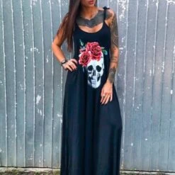 Rosalia Skull Dress(Skull Maxi Dress)