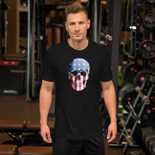 Short-Sleeve Unisex America Skull T-Shirt(Short Sleeve Unisex America Skull T Shirt) 3 Short-Sleeve Unisex America Skull T-Shirt(Short Sleeve Unisex America Skull T Shirt)