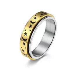 Silver And Gold Spinner Rings(Silver And Gold Spinner Rings) -Crewskull silver and gold spinner rings 249