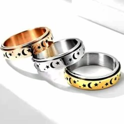 Silver And Gold Spinner Rings(Silver And Gold Spinner Rings) -Crewskull silver and gold spinner rings 264