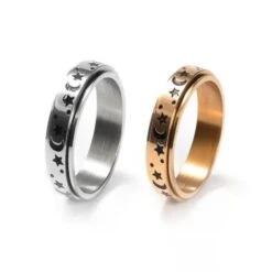 Silver And Gold Spinner Rings(Silver And Gold Spinner Rings) -Crewskull silver and gold spinner rings 805