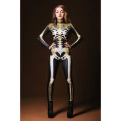 Skeleton Family Costume(Skeleton Jumpsuit Costume For Adult Kids Male Female) -Crewskull skeleton family costume 384