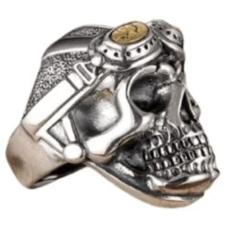 Skull Biker Silver Ring(Skull Biker Ring 1) -Crewskull skull biker silver ring 364
